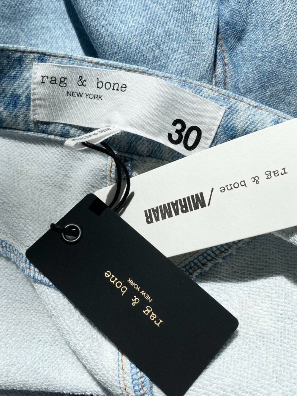 NWT Rag & Bone Miramar Sofie Wide-Leg Pants Sweatpant Jeans 30 Light Blue - Picture 11 of 16